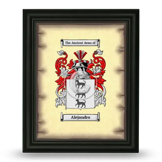 Alejandro Coat of Arms Framed - Black