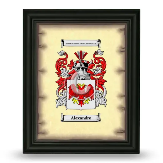 Alexandre Coat of Arms Framed - Black