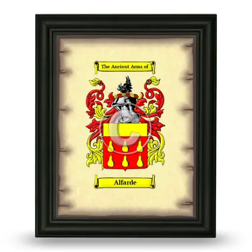 Alfarde Coat of Arms Framed - Black