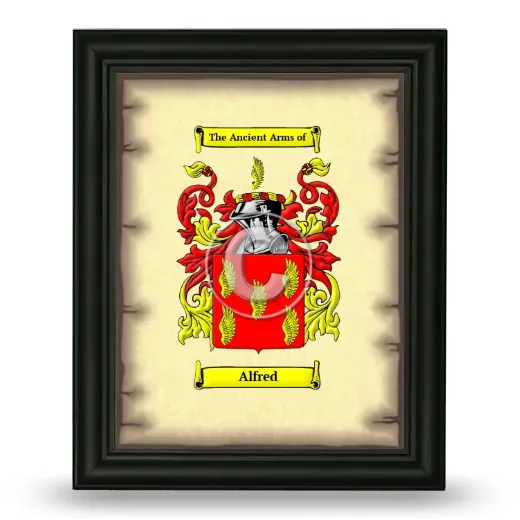 Alfred Coat of Arms Framed - Black