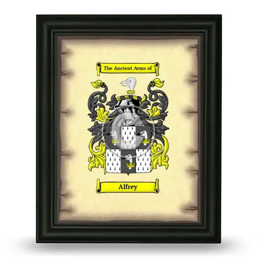 Alfrey Coat of Arms Framed - Black