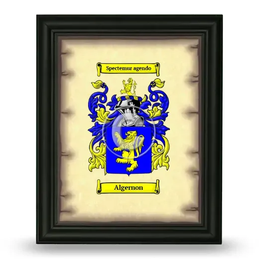 Algernon Coat of Arms Framed - Black