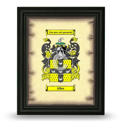 Alias Coat of Arms Framed - Black