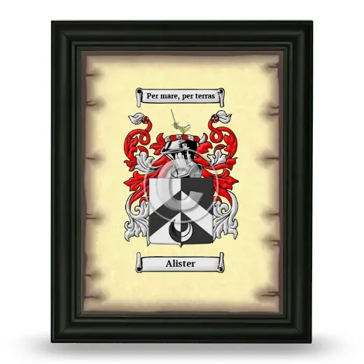 Alister Coat of Arms Framed - Black