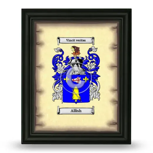 Allish Coat of Arms Framed - Black