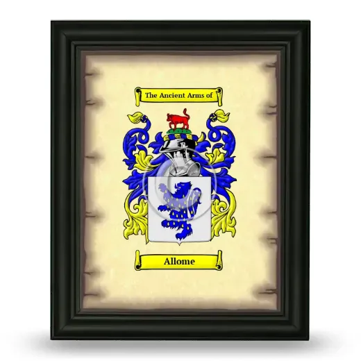 Allome Coat of Arms Framed - Black