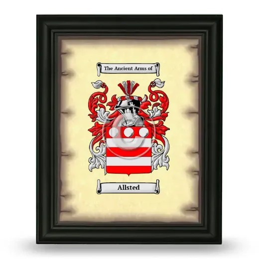 Allsted Coat of Arms Framed - Black