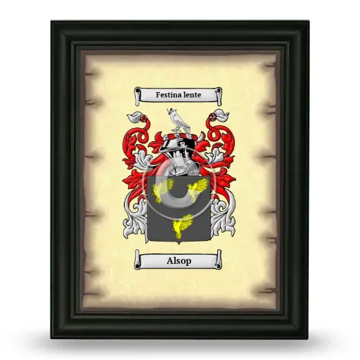 Alsop Coat of Arms Framed - Black