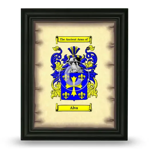 Alva Coat of Arms Framed - Black