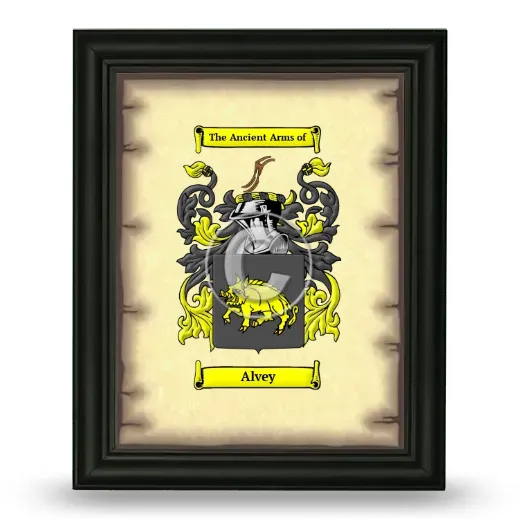 Alvey Coat of Arms Framed - Black
