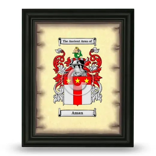 Aman Coat of Arms Framed - Black