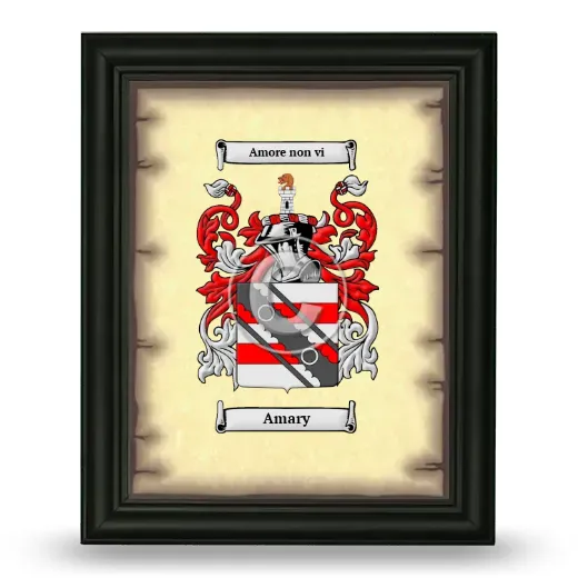 Amary Coat of Arms Framed - Black