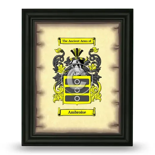 Ambroise Coat of Arms Framed - Black