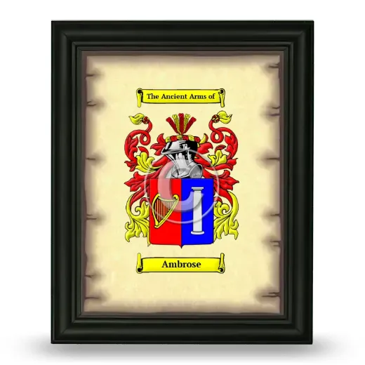Ambrose Coat of Arms Framed - Black