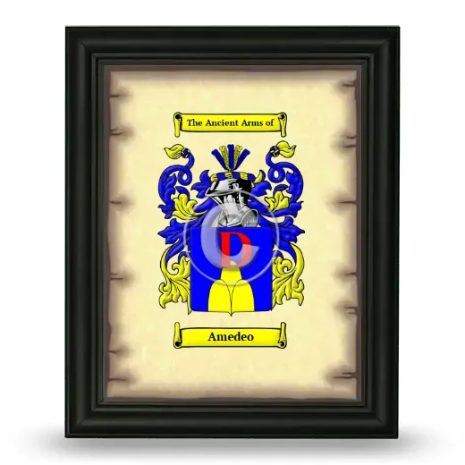 Amedeo Coat of Arms Framed - Black