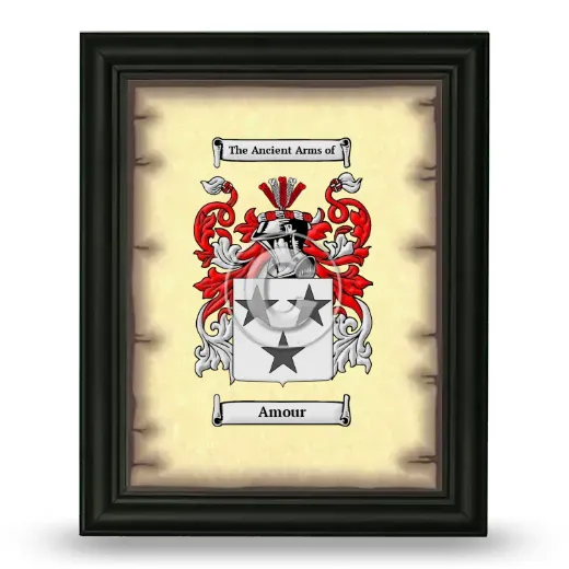 Amour Coat of Arms Framed - Black