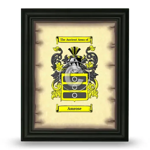 Amrose Coat of Arms Framed - Black