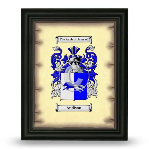 Andison Coat of Arms Framed - Black