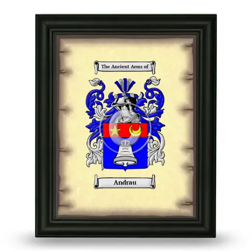 Andrau Coat of Arms Framed - Black