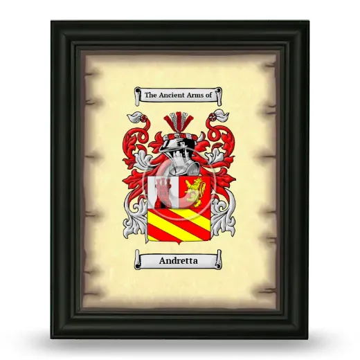 Andretta Coat of Arms Framed - Black