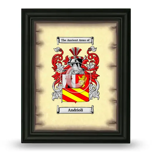 Andrioli Coat of Arms Framed - Black