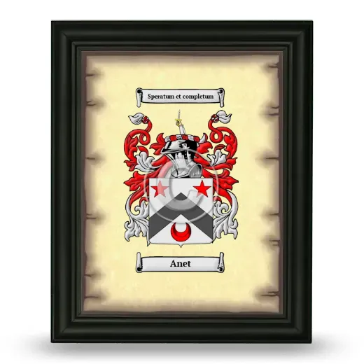 Anet Coat of Arms Framed - Black