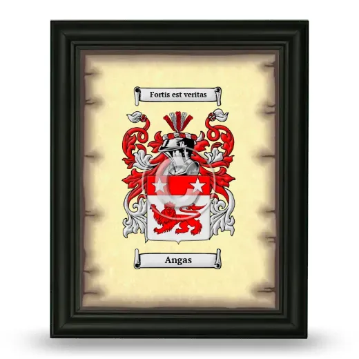 Angas Coat of Arms Framed - Black