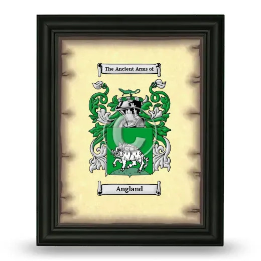 Angland Coat of Arms Framed - Black