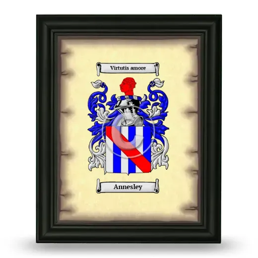 Annesley Coat of Arms Framed - Black