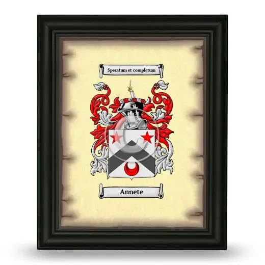 Annete Coat of Arms Framed - Black