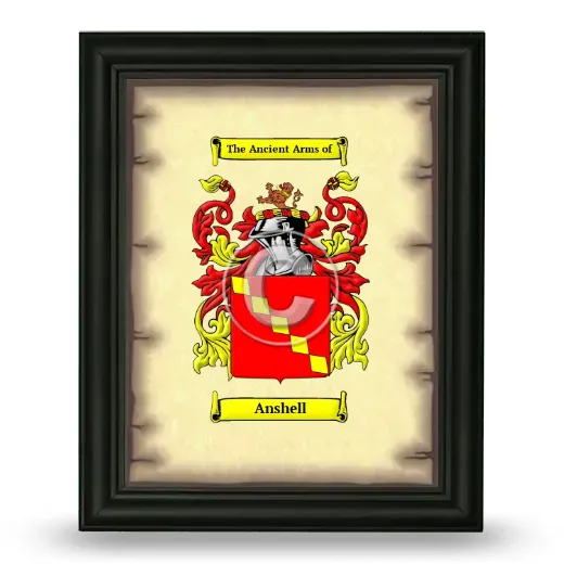 Anshell Coat of Arms Framed - Black