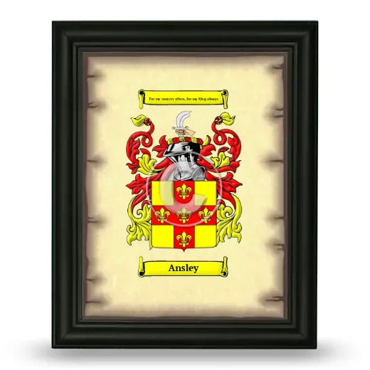 Ansley Coat of Arms Framed - Black