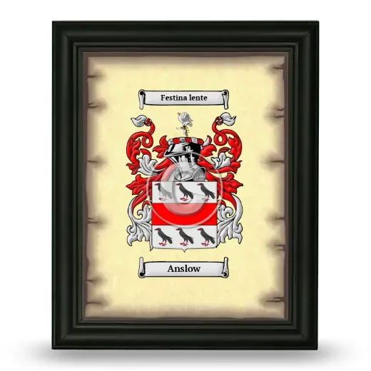 Anslow Coat of Arms Framed - Black