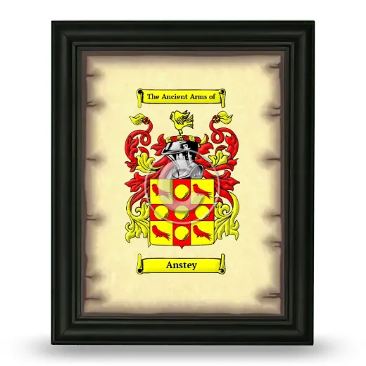Anstey Coat of Arms Framed - Black