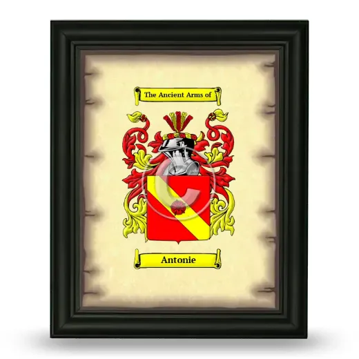 Antonie Coat of Arms Framed - Black