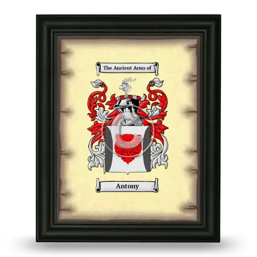 Antony Coat of Arms Framed - Black