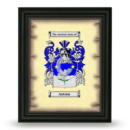 Antony Coat of Arms Framed - Black