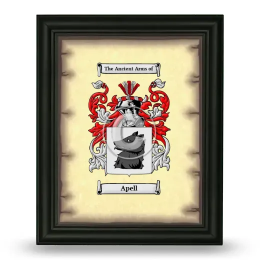 Apell Coat of Arms Framed - Black