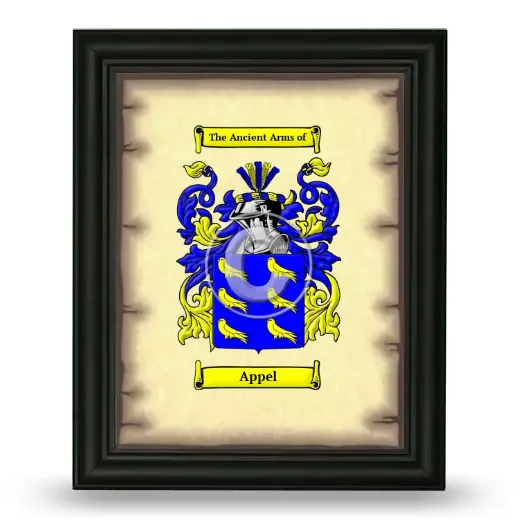 Appel Coat of Arms Framed - Black