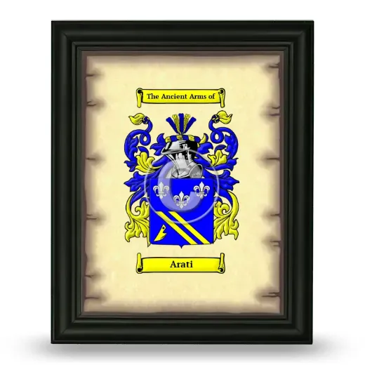 Arati Coat of Arms Framed - Black