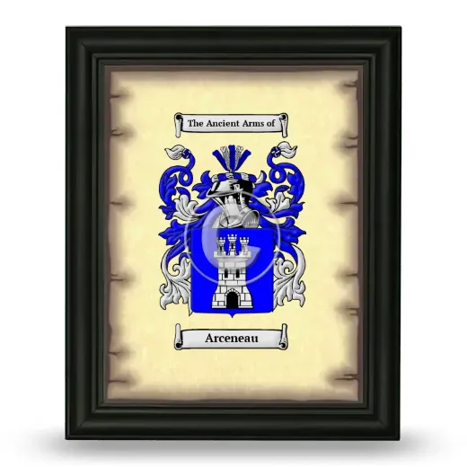 Arceneau Coat of Arms Framed - Black