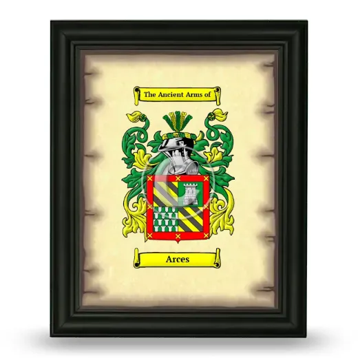 Arces Coat of Arms Framed - Black
