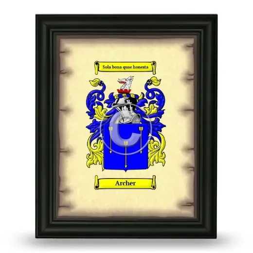 Archer Coat of Arms Framed - Black