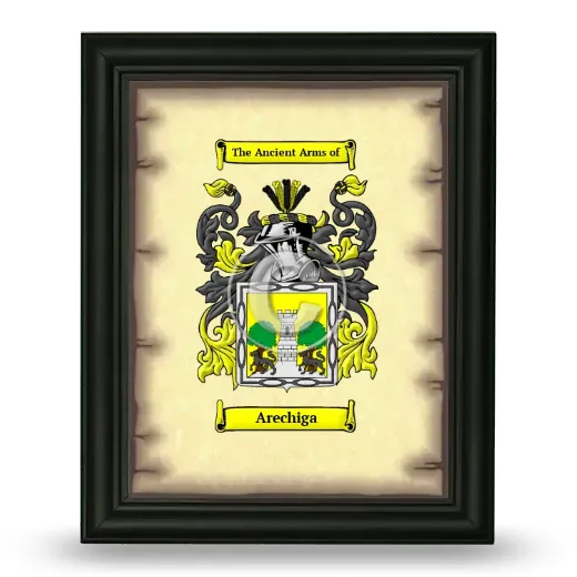 Arechiga Coat of Arms Framed - Black