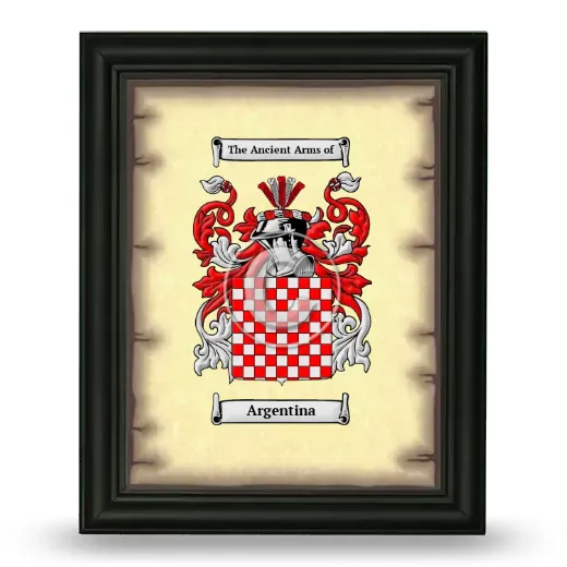 Argentina Coat of Arms Framed - Black