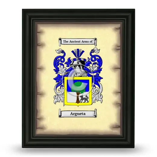 Argueta Coat of Arms Framed - Black