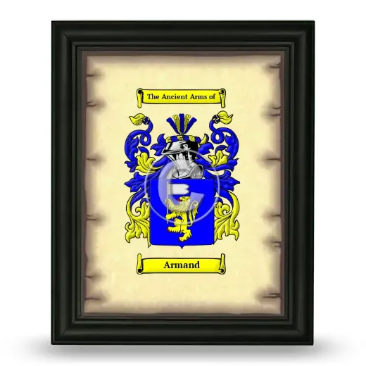 Armand Coat of Arms Framed - Black