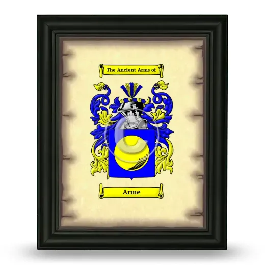 Arme Coat of Arms Framed - Black