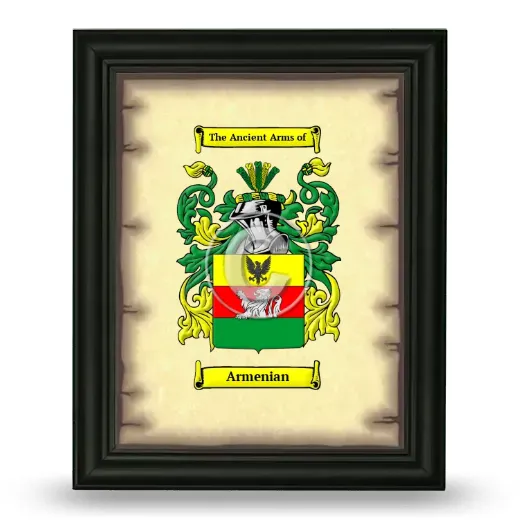 Armenian Coat of Arms Framed - Black