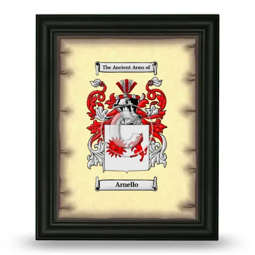 Arnello Coat of Arms Framed - Black
